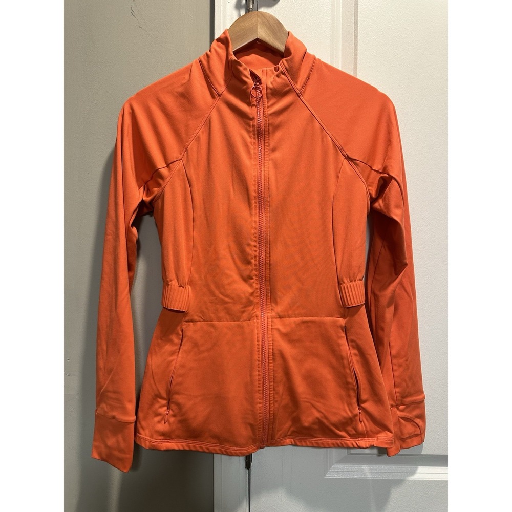 Fabletics Trinity Performance Jacket Orange Small - image 2